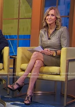 Lara's brown python heel sandals on Good Morning America