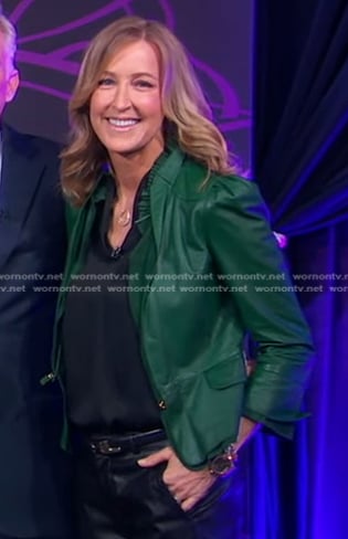 Lara's green leather jacket on Good Morning America