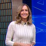 Lara’s ivory embellished collar sweater on Good Morning America