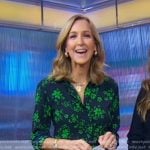 Lara’s navy and green floral shirtdress on Good Morning America