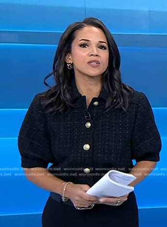 Laura's black short puff sleeve jacket on Today