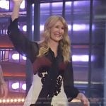 Laura Dern’s paisley embroidered dress on The Kelly Clarkson Show