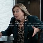 Laura’s green blazer with gold buttons on General Hospital