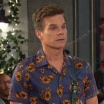 Leo’s blue floral short sleeve shirt on Days of our Lives