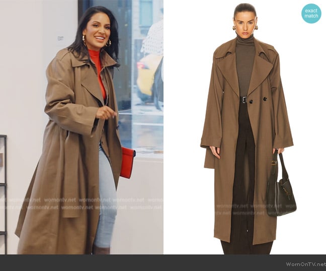 Leset Jane Trench Coat worn by Jessel Taank on The Real Housewives of New York City