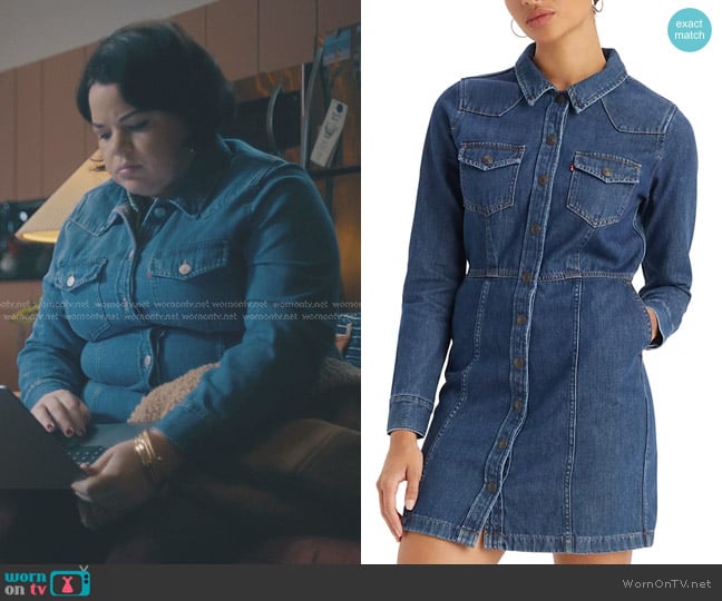 Megan’s western denim shirtdress on American Horror Stories