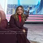 Lilliana Vazquez’s red turtleneck top and burgundy suit on Today