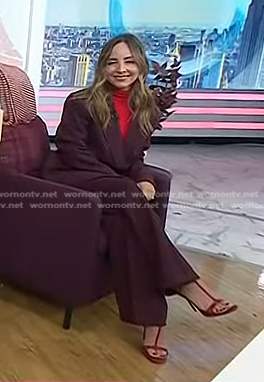 Lilliana Vazquez's red turtleneck top and burgundy suit on Today