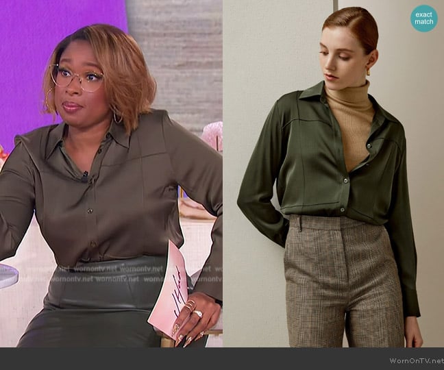 Jennifer’s green satin top on The Jennifer Hudson Show