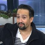 Lin-Manuel Miranda’s white geo stripe polo on Today