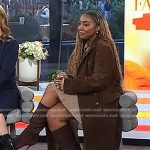 Lindsay Peoples’ brown suede coat on Today