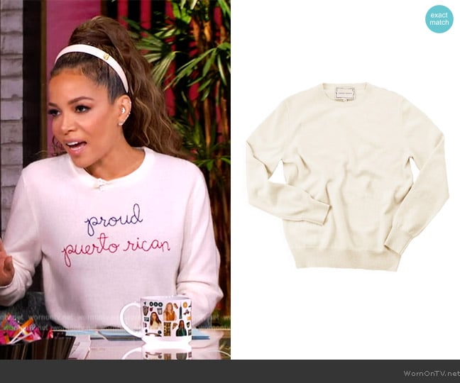 Lingua Franca Custom Womens Crewneck Sweater worn by Sunny Hostin on The View