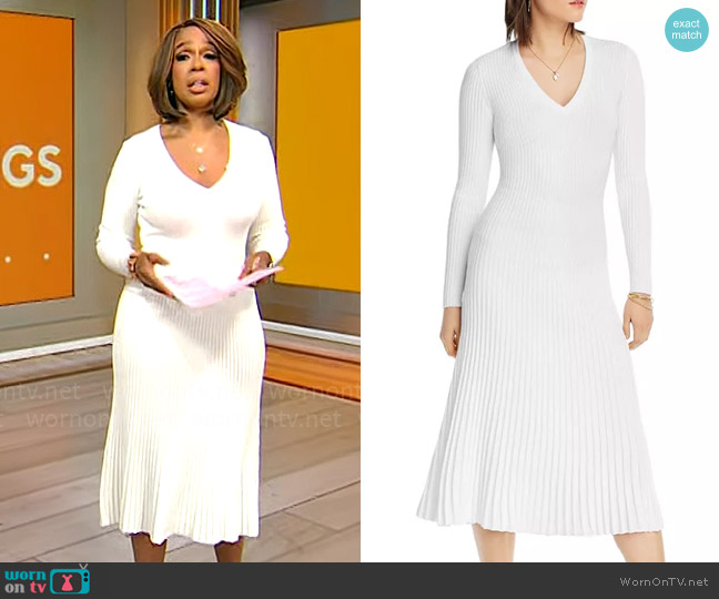 Lini Carolyn Ribbed Knit Sweater Dress worn by Gayle King on CBS Mornings