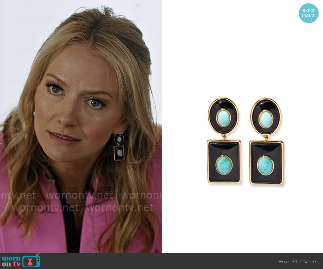 Lizzie Fortunato Ethereal Pool Earrings in Midnight worn by Lorna Crane (Becki Newton) on The Lincoln Lawyer