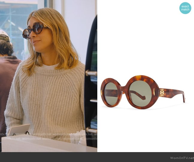 Loewe Round Screen sunglasses worn by Erin Lichy on The Real Housewives of New York City