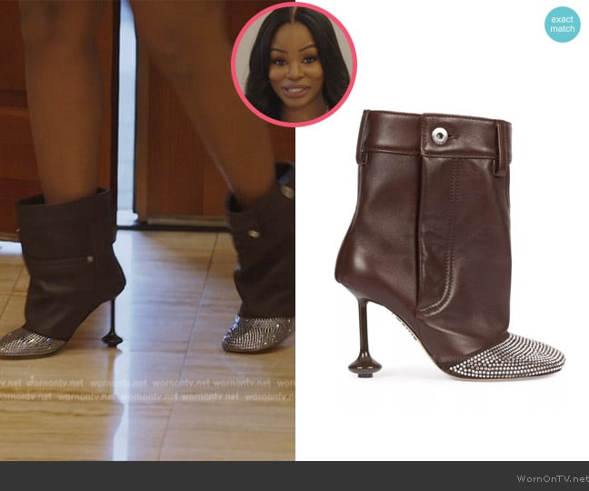 Loewe Toy Pants 90MM Leather Booties worn by Keiarna Stewart on The Real Housewives of Potomac