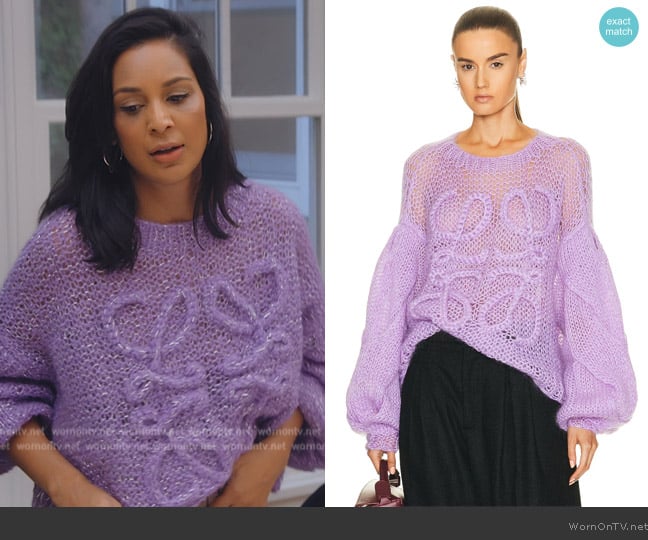 Loewe Anagram Sweater worn by Jessel Taank on The Real Housewives of New York City