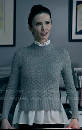 Lois's grey sweater with ruffle neck on Superman and Lois