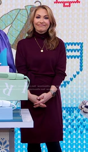 Lori's purple turtleneck dress on Good Morning America