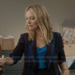 Lorna’s burgundy and blue plaid blazer and shorts set on The Lincoln Lawyer