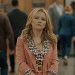 Lorna’s coral suit and leopard bag on The Lincoln Lawyer