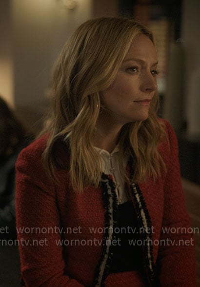 Lorna's red tweed jacket and skirt set on The Lincoln Lawyer