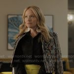 Lorna’s snake jacket, yellow pants and shell earrings on The Lincoln Lawyer