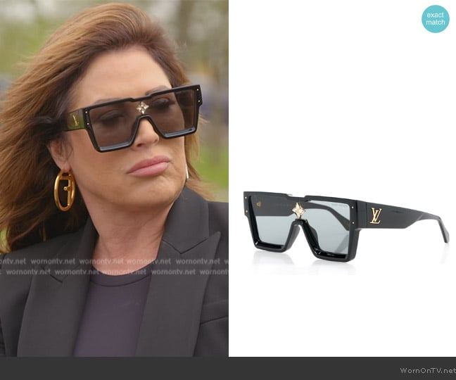 Louis Vuitton Acetate Swarovski Crystal Cyclone Sunglasses worn by Emily Simpson on The Real Housewives of Orange County