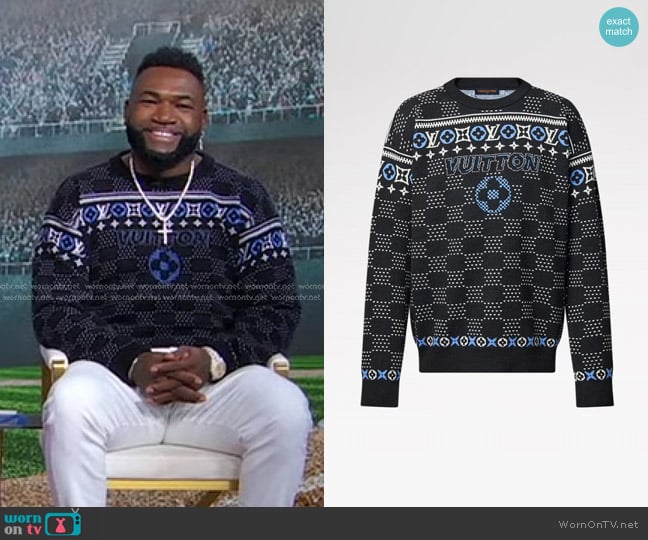 Big Papi’s black print sweater on GMA