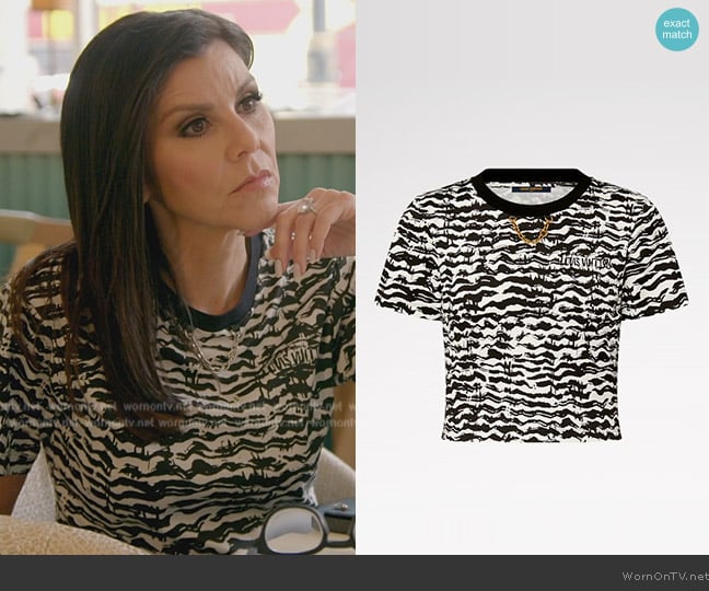 Louis Vuitton Ink Tiger Crop Top worn by Heather Dubrow on The Real Housewives of Orange County