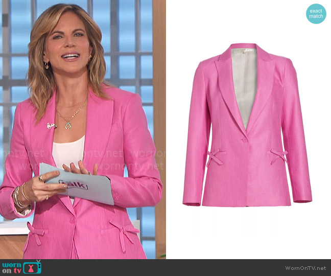 LoveShackFancy Lamia Blazer in Meadow Flower worn by Natalie Morales on The Talk