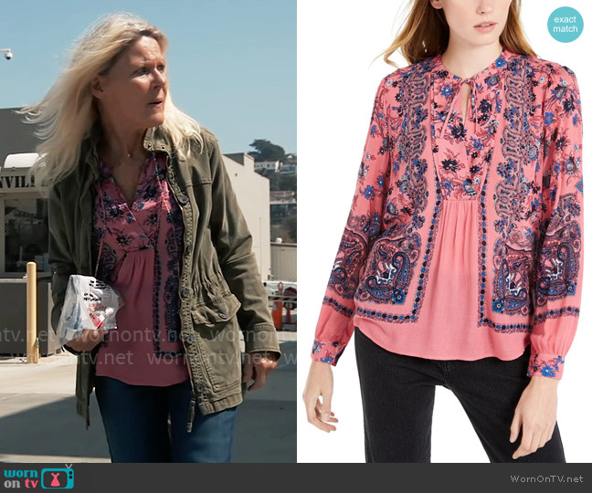 Lucky Brand Paisley Peasant Top worn by Heather Webber (Alley Mills) on General Hospital