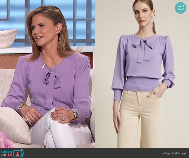 Luisa Spagnoli Bow Sweater worn by Natalie Morales on The Talk