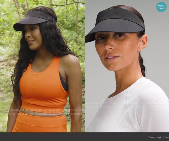 Lululemon Fast Paced Wide Band Running Visor worn by Stacey Rusch on The Real Housewives of Potomac