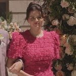 Mabel’s pink textured dress on Only Murders in the Building