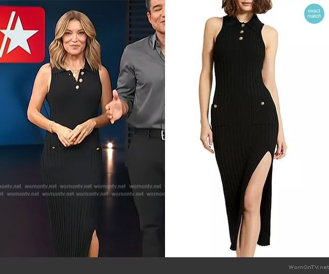 Kit’s black sleeveless button front dress on Access Hollywood