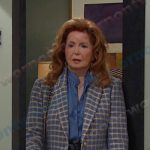 Maggie’s blue plaid blazer on Days of our Lives