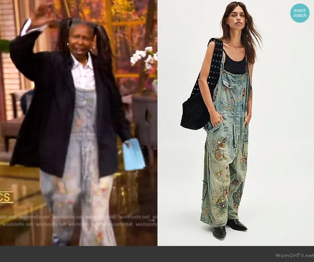 Magnolia Pearl Washed Floral Overalls worn by Whoopi Goldberg on The View