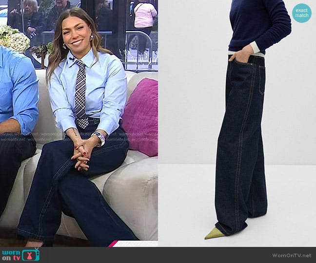 Mango High-waist Wideleg Jeans worn by Melissa Garcia on Today