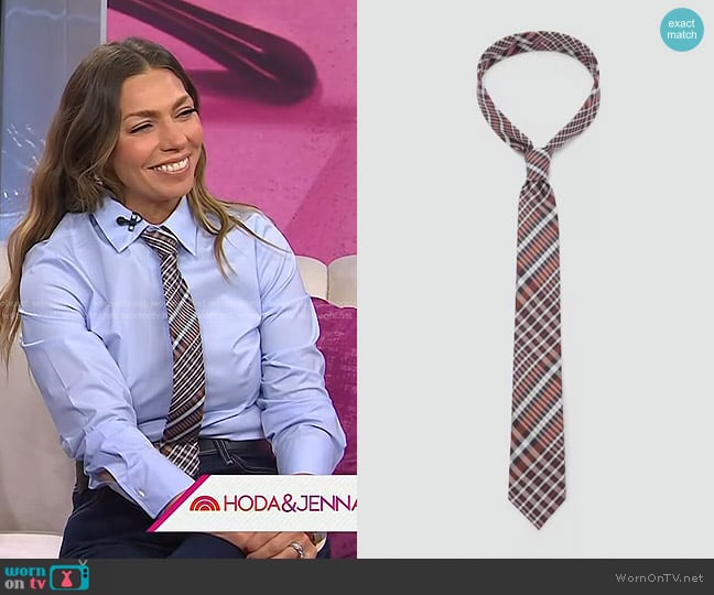 Mango Narrow Check Tie worn by Melissa Garcia on Today