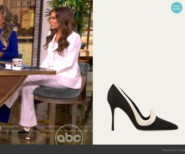 Manolo Blahnik Fabio Mixed Leather Stiletto Pumps worn by Alyssa Farah Griffin on The View