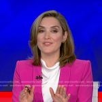 Margaret’s pink knot blazer on CBS Evening News