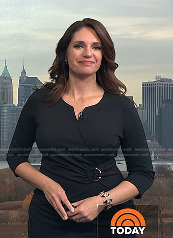 Maria's black ring waist detail dress on Today