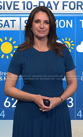 Maria's blue cable knit dress on Today