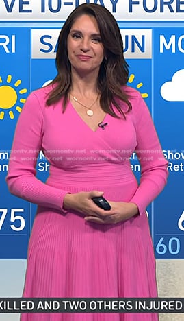 Maria’s pink ribbed kit midi dress on Today