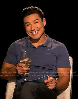 Mario's navy polo on Access Hollywood