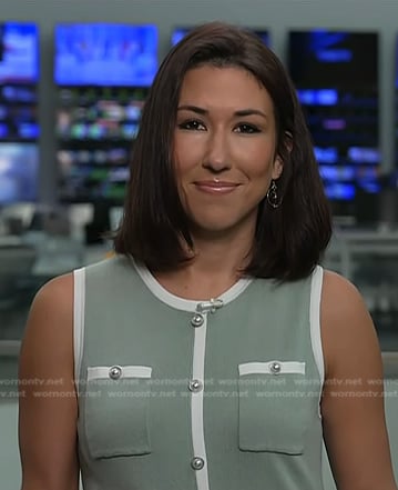 Marissa Parra's green contrast trim dress on Today