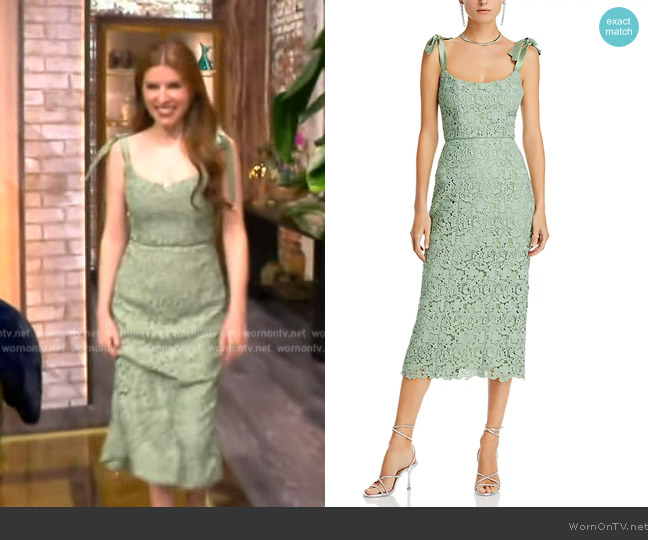 Markarian Poppy Crochet Lace Midi Dress worn by Anna Kendrick on The View