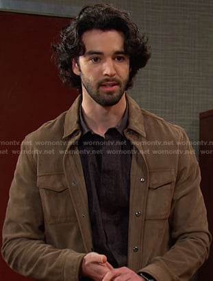 Mark's brown suede shirt jacket on Days of our Lives