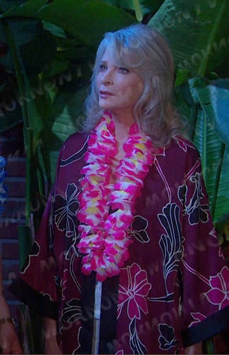 Marlena’s red floral kimono jacket on Days of our Lives